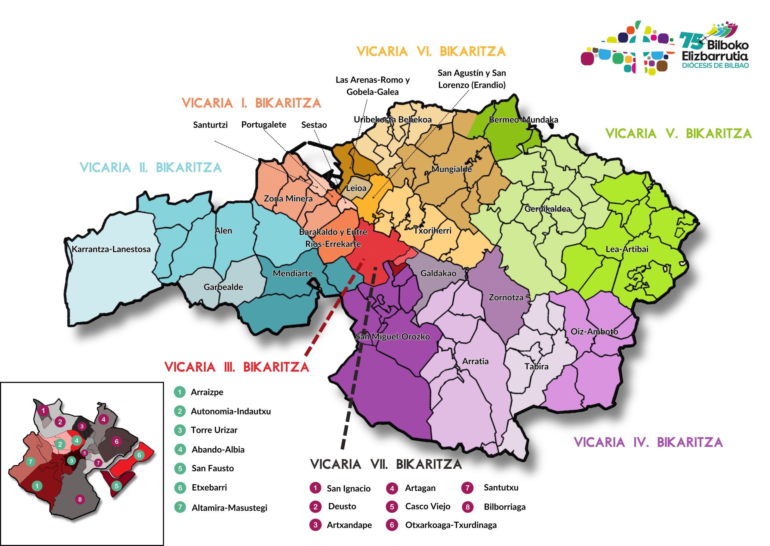Mapa diocesano UPs-vicarías